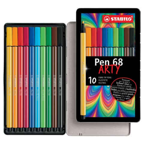 stabilo-pennarelli-pen-68-1-mm-scatola-metallo-assortiti-conf-10-pezzi-6810-6