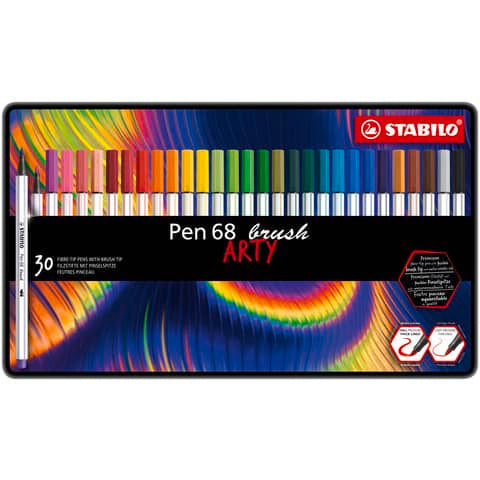 stabilo-pennarello-arty-line-pen-68-brush-punta-pennello-conf-30-colori-assortiti-568-30-31-20