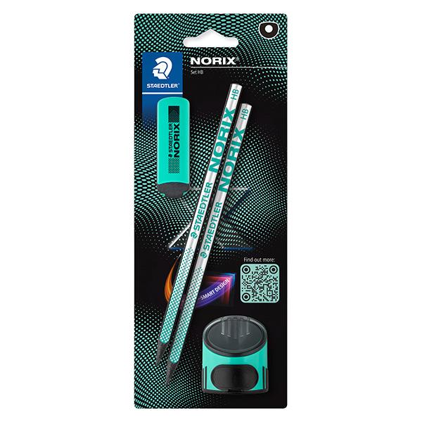 staedtler-set-2-matite-hb-temperamatite-gomma-norix-turchese