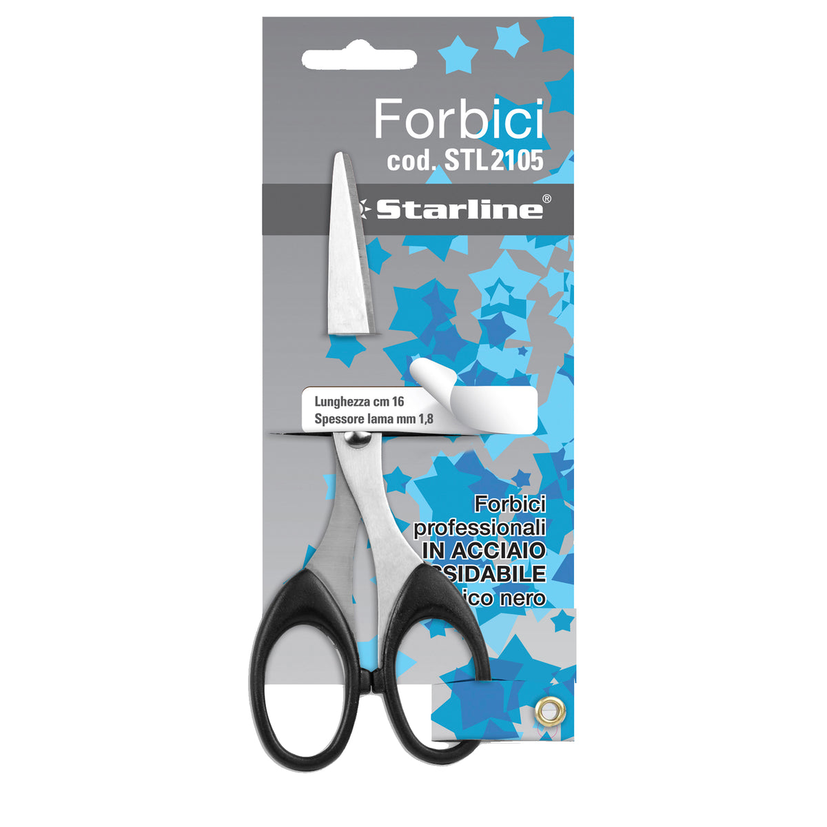 starline-forbici-16cm-lama-acciaio-impugnatura-nera