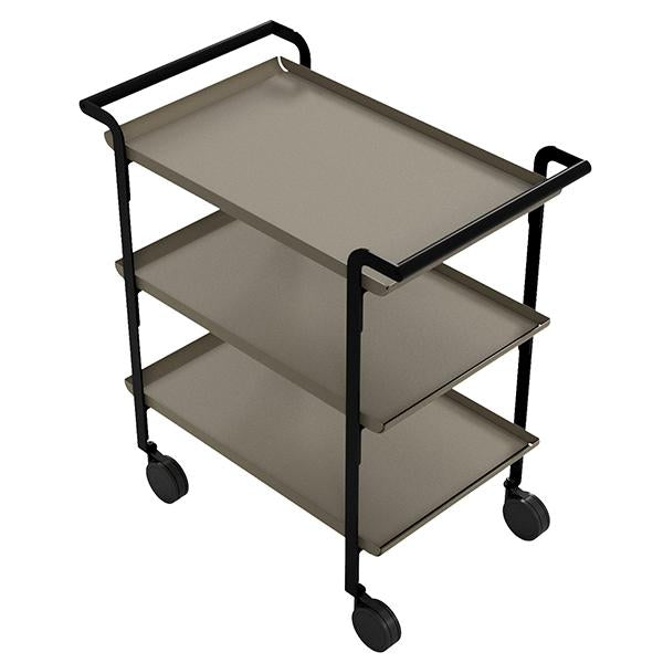 stilcasa-linea-carrello-servizio-struttura-nera-3-ripiani-sabbia-tovaglietta-beig