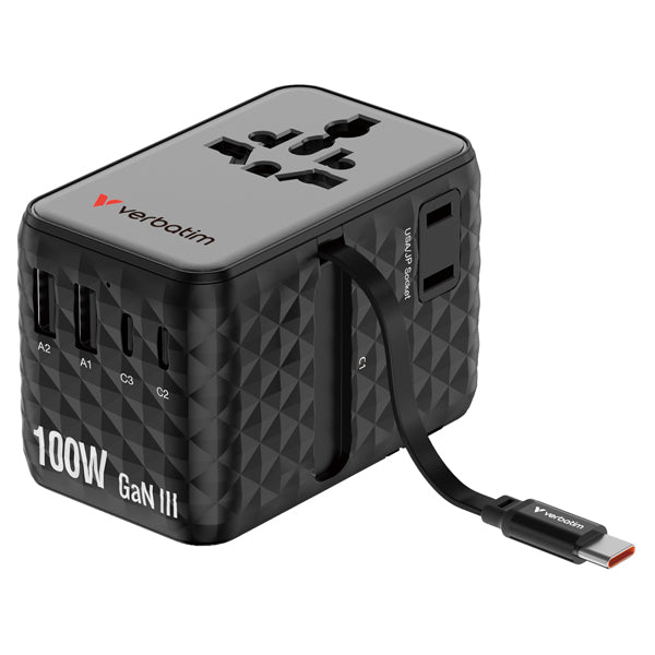 verbatim-adattatore-viaggio-universale-gan-iii-cavo-usb-c-retrattile-neroverbat