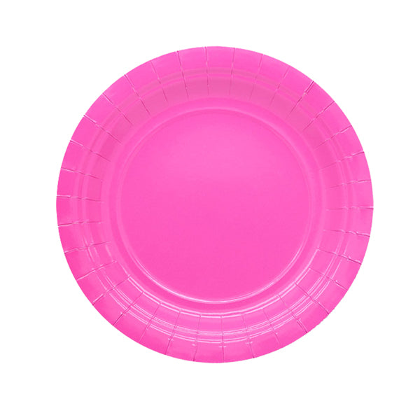 big-party-25-piatti-piani-d18cm-ecocolor-biodegradabile-fucsia