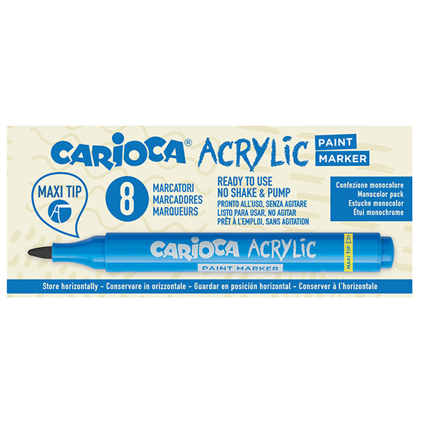 carioca-box-8-paint-marker-acrilico-punta-maxi-nero