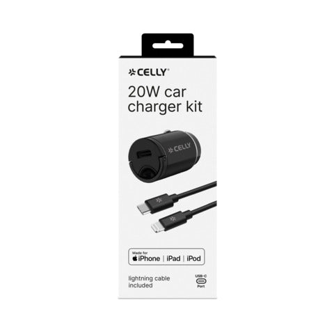 celly-caricatore-auto-usb-c-cavo-usb-c-lightning-20w-nero-ccminilight