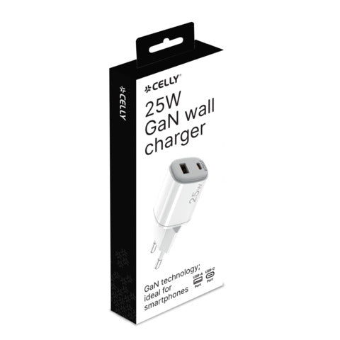celly-caricatore-parete-gan-1x-usb-c-25w-1x-usb-a-18w-bianco-uptc1usb1usbc25
