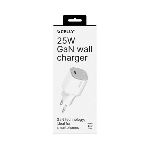 celly-caricatore-parete-gan-25w-1x-usb-c-bianco-uptc1usbc25wwh