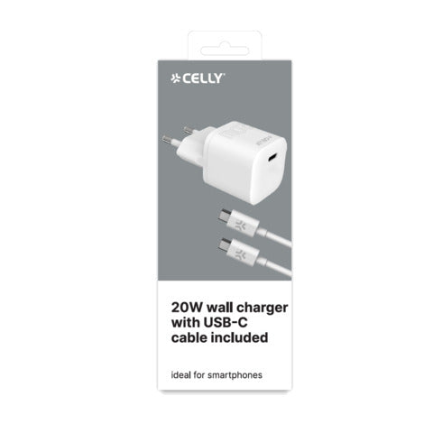 celly-caricatore-parete-usb-c-cavo-usb-c-usb-c-gomma-bianco-pc2tc20wusbccab