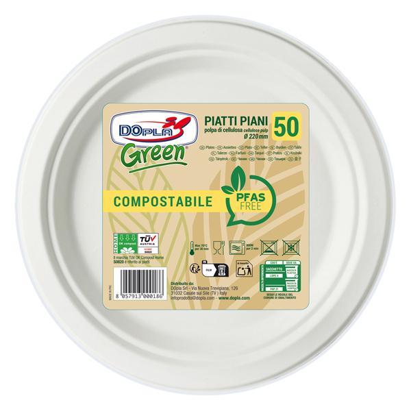 dopla-50-piatti-piani-d220mm-biodegradabili-compostabili-green