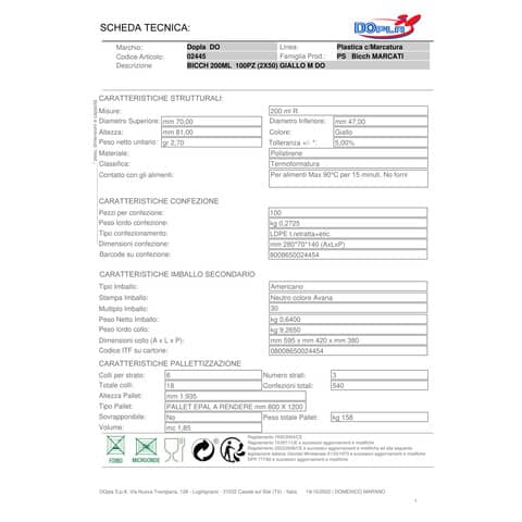 dopla-bicchieri-200-ml-r-marcati-conf-100-pz-giallo-2445