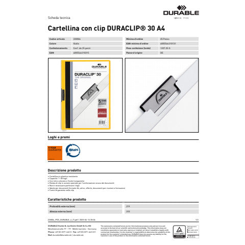 durable-cartellina-clip-duraclip-a4-giallo-dorso-3-mm-capacita-30-fogli-2200-04