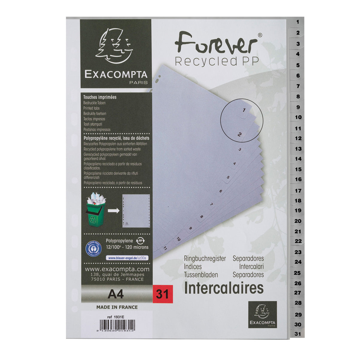 exacompta-intercalare-numerico-pp-riciclato-31-tasti-1-31-grigio-a4