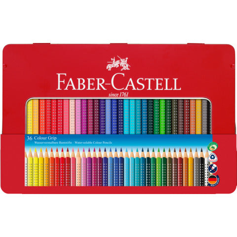 faber-castell-matite-colorate-colour-grip-assortiti-astuccio-metallo-36-112435