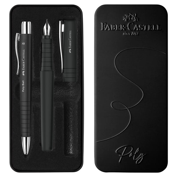 faber-castell-set-stilo-b-poly-pen-sfera-0-7mm-poly-ball-fusto-nero-faber-castell