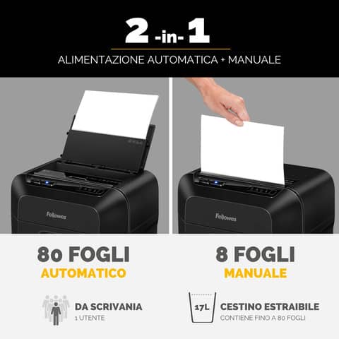 fellowes-distruggidocumenti-automatico-automax-80m-p-4-17-l-taglio-microframmenti-4x12-mm-nero-