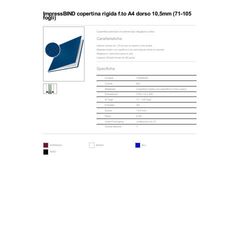 leitz-10-copertine-rigide-impressbind-10-5mm-blu-finitura-lino