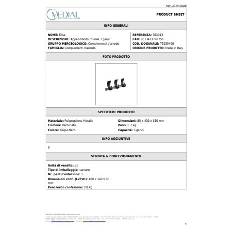 medial-appendiabito-murale-elisa-metallo-grigio-nero-3-ganci-703013