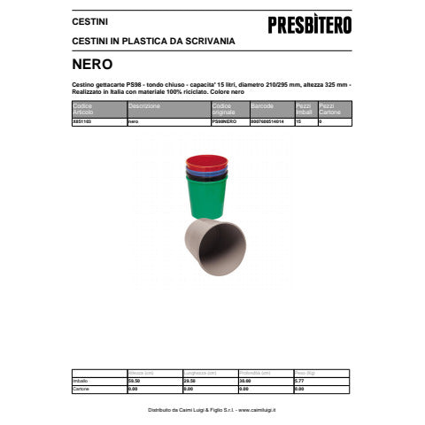 methodo-cestino-gettacarte-15-lt-295-mm-x-h-325-mm-nero-x851103