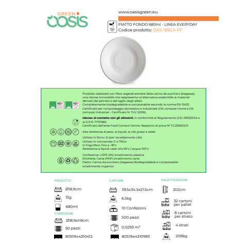 oasis-green-piatto-fondo-rotondo-canna-zucchero-bianco-680-ml-conf-50-pz-diametro-18-9-cm-oas-189ca