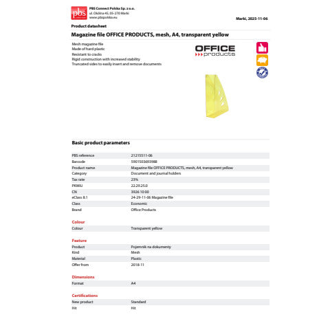 office-products-portariviste-plastica-rigida-a4-trasparente-giallo-21215511-06