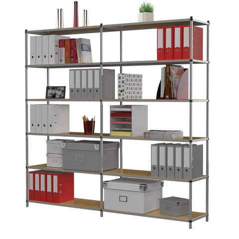 paperflow-modulo-aggiuntivo-scaffalatura-incastro-6-ripiani-fissi-100x35x200-cm-grigio-k606023