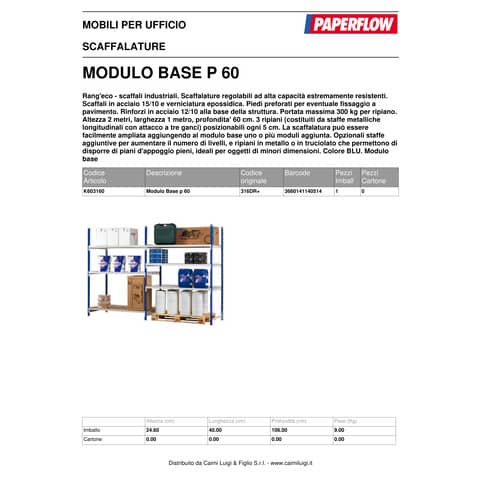 paperflow-scaffale-3-ripiani-metallo-100x60cm-h200cm-kit-iniziale