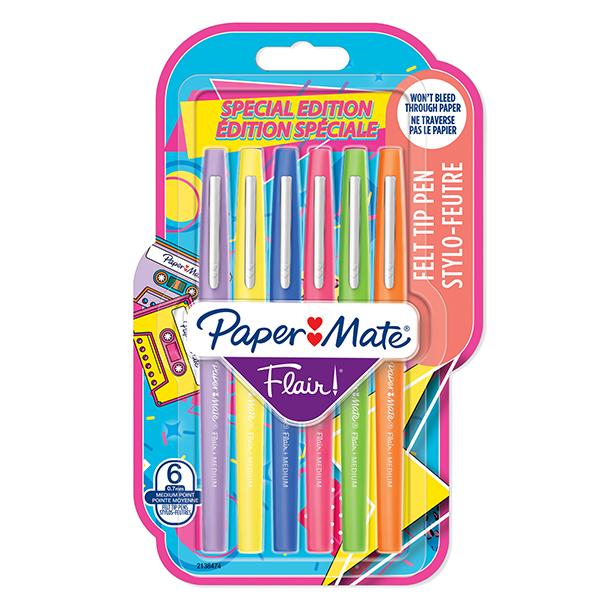 papermate-blister-6-pennarelli-flair-nylon-colori-assortiti-retro