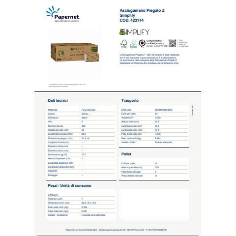 papernet-asciugamano-piegato-z-simplify-2-veli-bianco-conf-20-pz-200-ff-pura-cellulosa-423144
