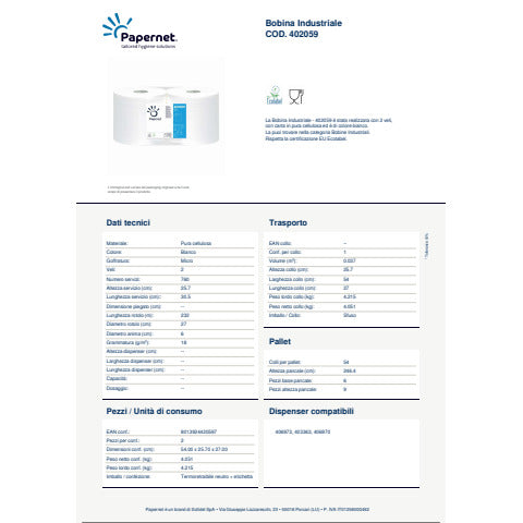 papernet-bobina-industriale-2-veli-pura-cellulosa-760-strappi-bianco-conf-2-pz-402059