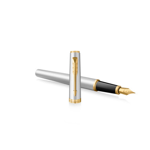 parker-penna-stilografica-meridian-cromata-finiture-oro-pennino-medio-inchiostro-blu-confezione-regalo