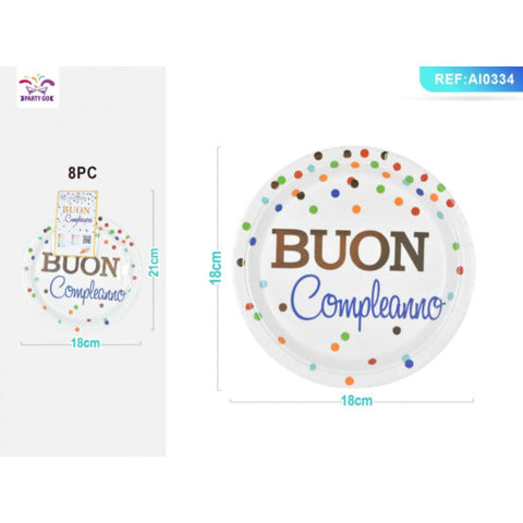 party-go-piatti-carta-buon-compleanno-pois-colorati-18-cm-conf-8-pz-ai0334