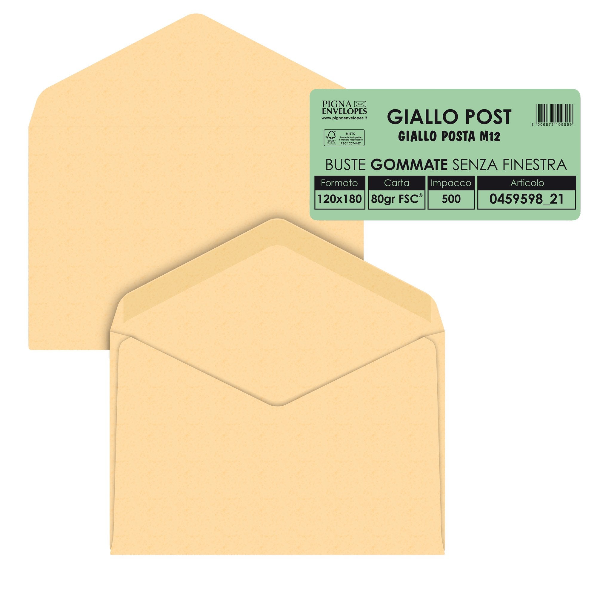pigna-500-buste-gialle-120x180mm-80gr-posta