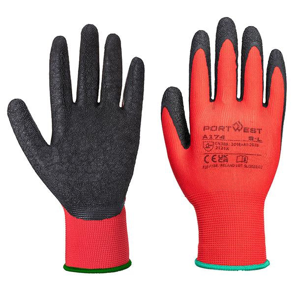 portwest-guanti-a174-flex-grip-tg-xl-lattice-rosso-nero