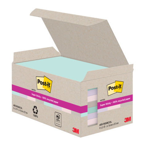post-it-super-sticky-foglietti-riposizionabili-post-it-super-sticky-carta-riciclata-76x127-mm-colori-assortiti-conf-8-blocch-70-ff