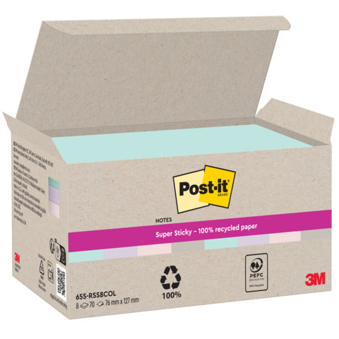 post-it-super-sticky-foglietti-riposizionabili-post-it-super-sticky-carta-riciclata-76x127-mm-colori-assortiti-conf-8-blocch-70-ff