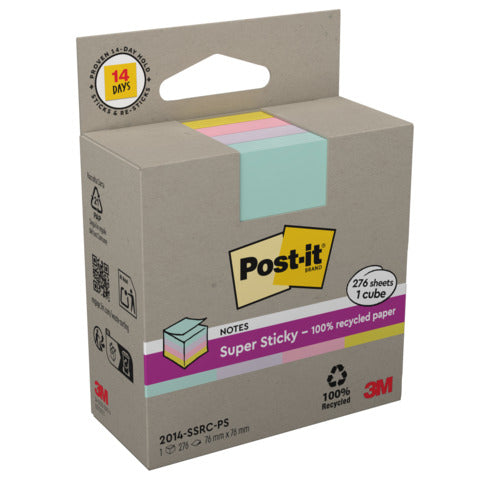 post-it-super-sticky-foglietti-riposizionabili-post-it-super-sticky-carta-riciclata-76x76-mm-giallo-rosa-menta-lilla-cubo-276-ff