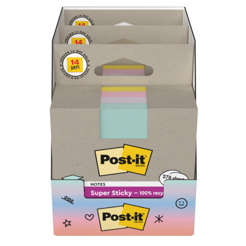 post-it-super-sticky-foglietti-riposizionabili-post-it-super-sticky-carta-riciclata-76x76-mm-giallo-rosa-menta-lilla-cubo-276-ff