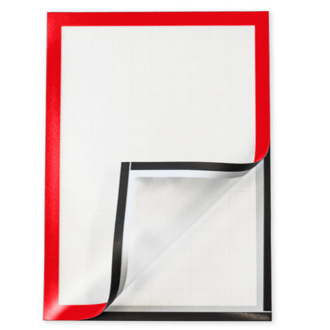 q-connect-cornici-magnetiche-a4-pp-retro-autoadesivo-rosso-conf-2-pz-kf22374
