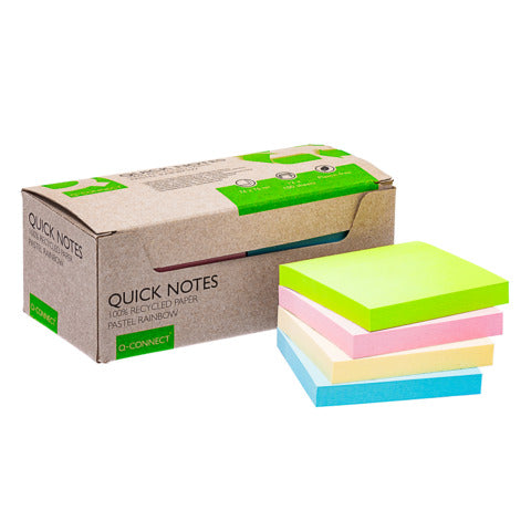 q-connect-foglietti-riposizionabili-riciclati-colori-assortiti-arcobaleno-pastello-conf-12-blocchetti-100
