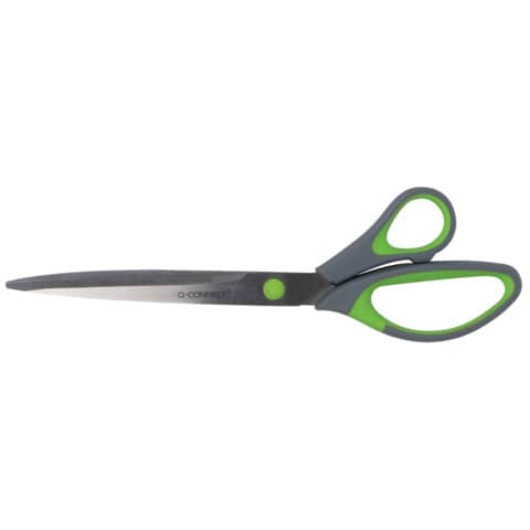 q-connect-forbici-blister-softgrip-lame-asimmetriche-grigio-verde-24-9-cm-kf00755