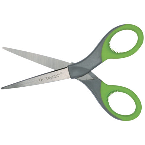 q-connect-forbici-universali-blister-elite-softgrip-grigio-verde-18-cm-kf03986
