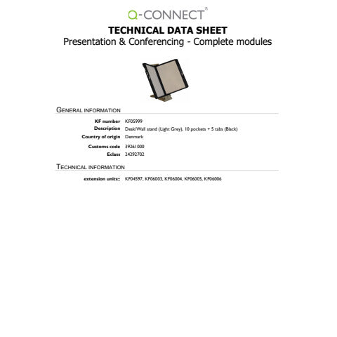 q-connect-leggio-tavolo-parete-quickfind-10-tasche-5-linguette-25-mm-grigio-chiaro-kf05999