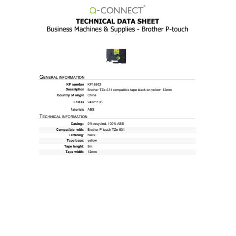 q-connect-nastro-compatibile-brother-tze-631-12-mm-x-8-m-nero-giallo-kf18862