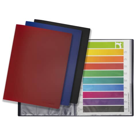 q-connect-portalistini-opaco-a4-20-buste-blu-kf01251