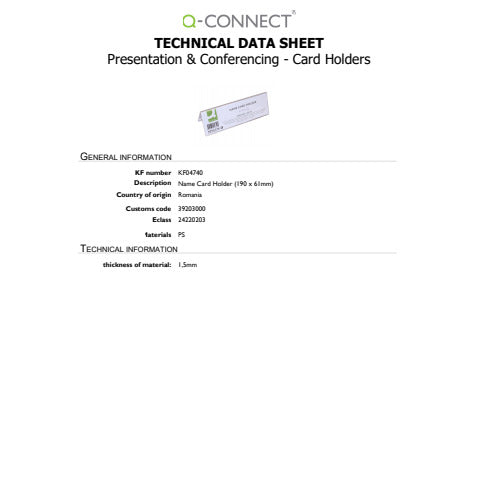 q-connect-portanome-tavolo-polimetilmetacrilato-trasparente-190x60-mm-kf04740