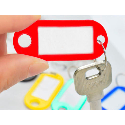 q-connect-targhetta-portachiavi-standard-plastica-5x2-2-cm-rosso-confezione-10-pezzi-kf10870