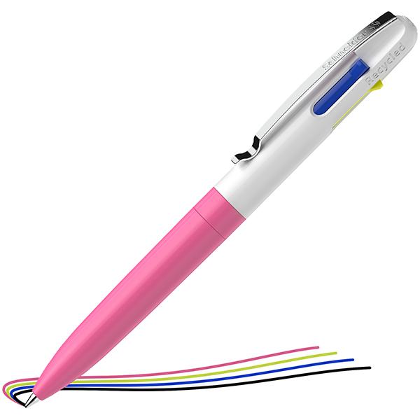 schneider-penna-sfera-take-4-quattro-colori-punta-m-fusto-rosa-fluo