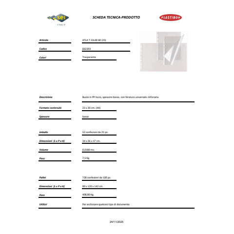 sei-rota-buste-perforazione-universale-rota-atla-22x30-cm-pp-basso-spessore-finitura-liscia-conf-25-pz-662203