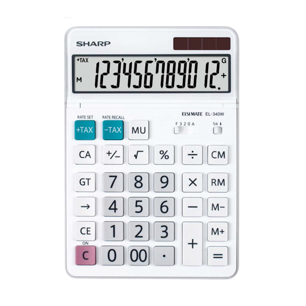 sharp-calcolatrice-tavolo-bianca-el-340w-12-cifre