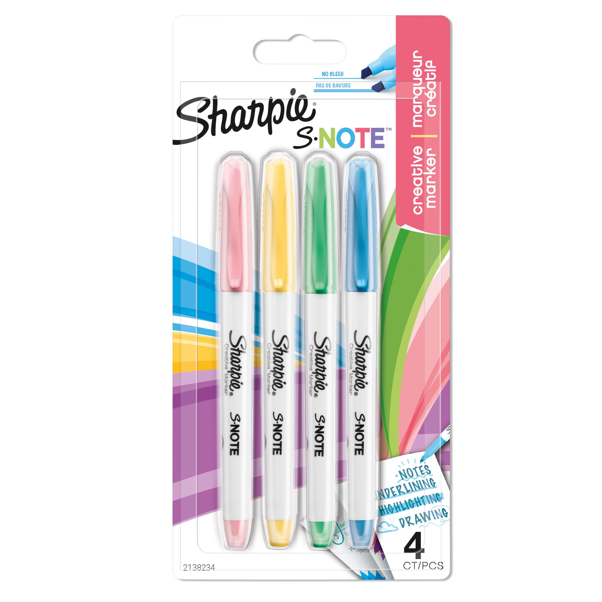sharpie-astuccio-4-pennarelli-punta-scalpello-s-note-colori-assortiti